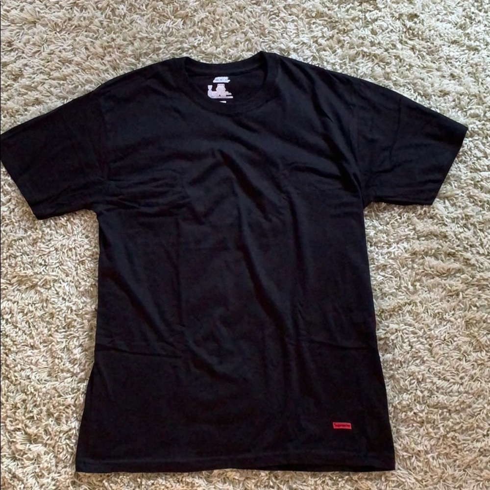 Hanes x Supreme Black T-Shirt
